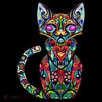 Fun Trippy Cat T-Shirt thumb 7