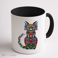 Fun Trippy Cat Coffee Mug thumb 1