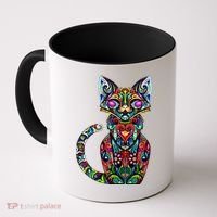 Fun Trippy Cat Coffee Mug thumb 0