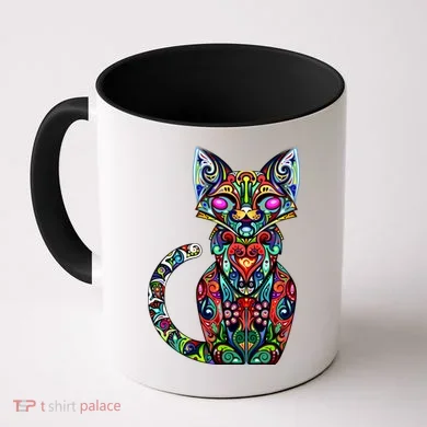 Fun Trippy Cat Coffee Mug