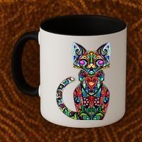 Fun Trippy Cat Coffee Mug thumb 2