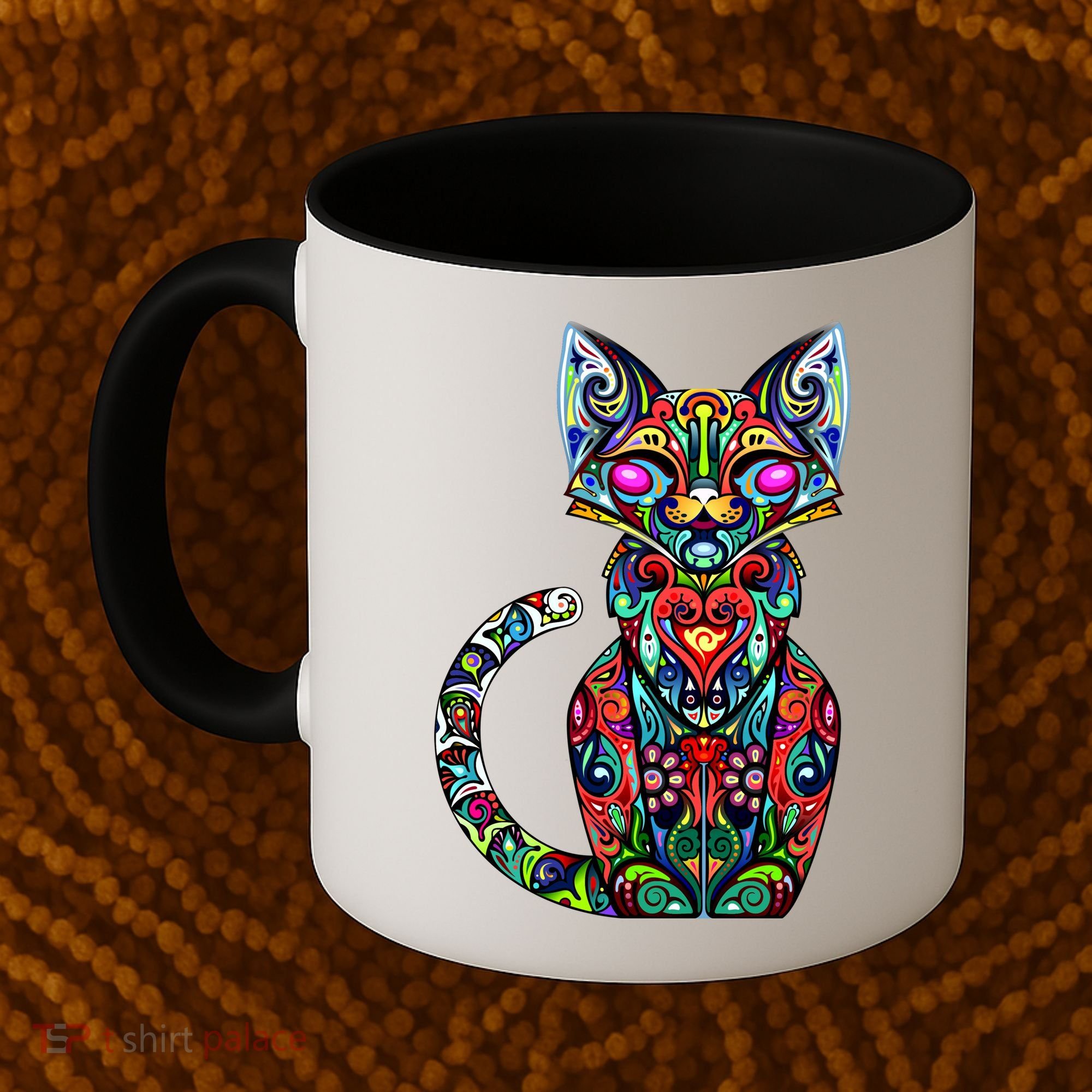 Fun Trippy Cat Coffee Mug