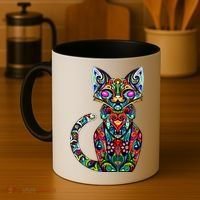 Fun Trippy Cat Coffee Mug thumb 4