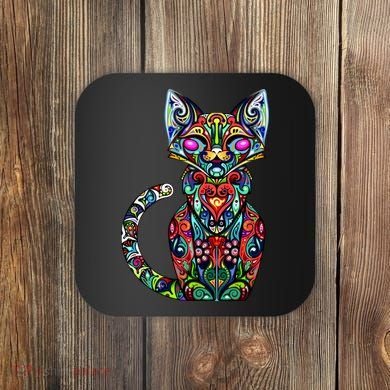 Fun Trippy Cat Coaster