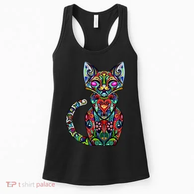 Fun Trippy Cat Women's Tank Top