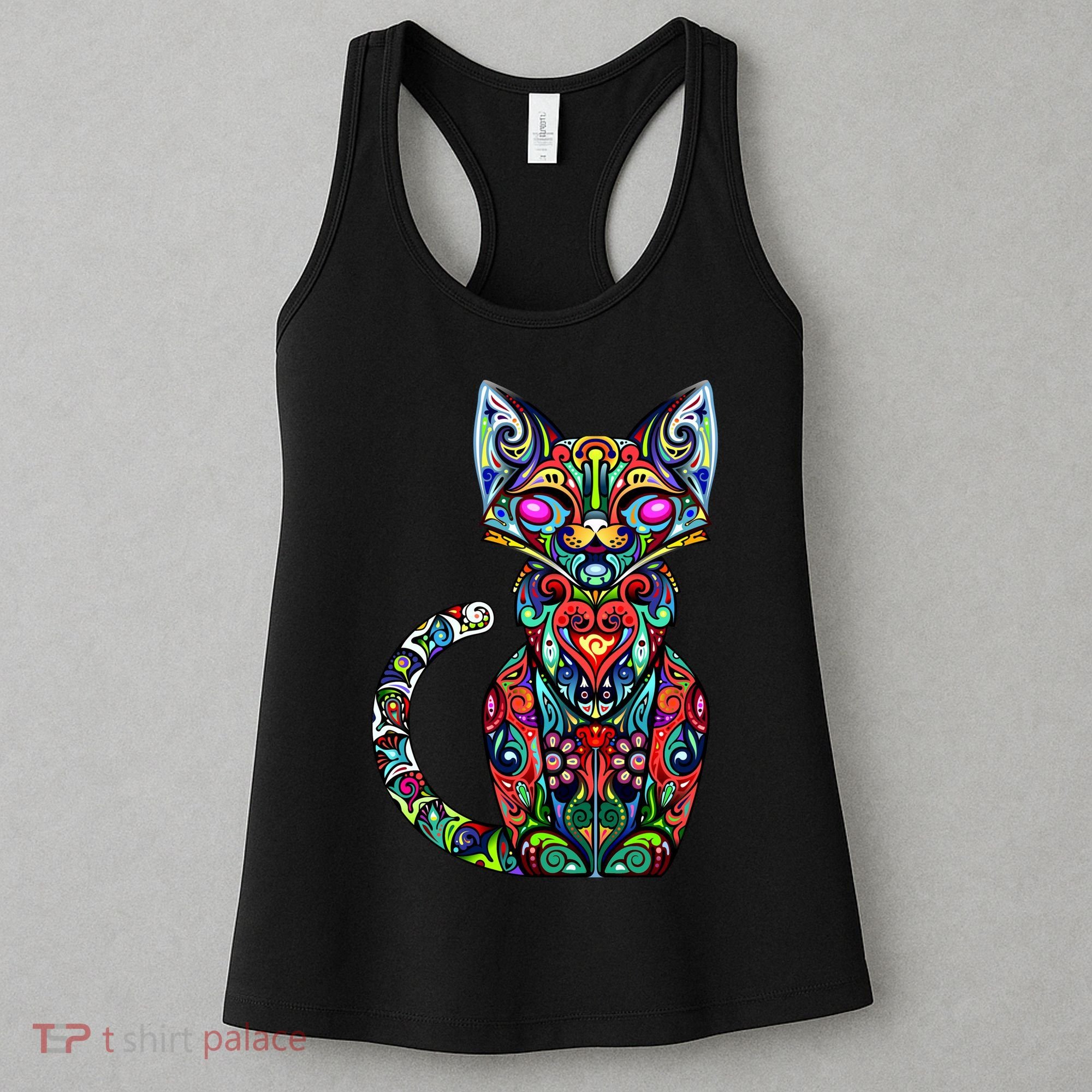 Fun Trippy Cat Women's Tank Top