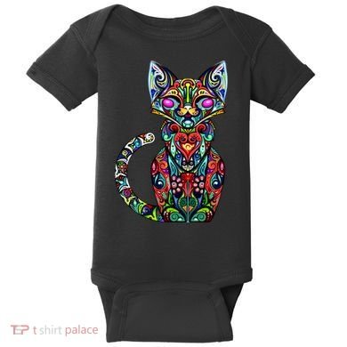 Fun Trippy Cat Baby Bodysuit