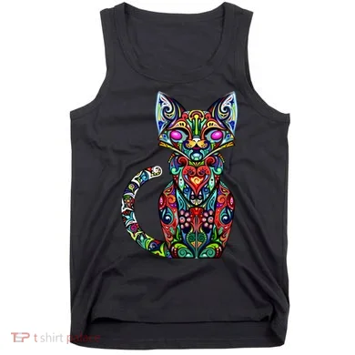 Fun Trippy Cat Tank Top
