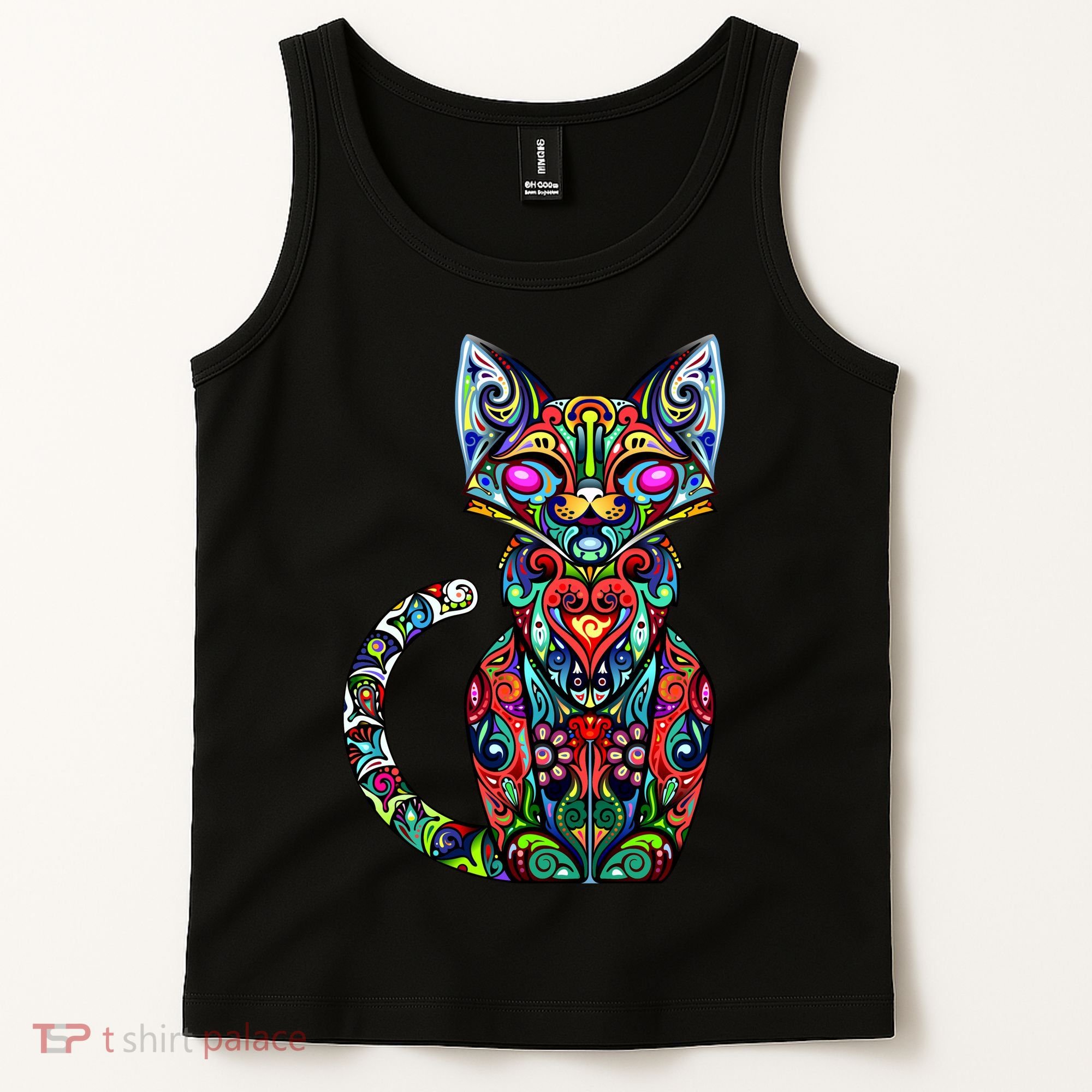 Fun Trippy Cat Tank Top