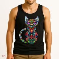Fun Trippy Cat Tank Top thumb 3
