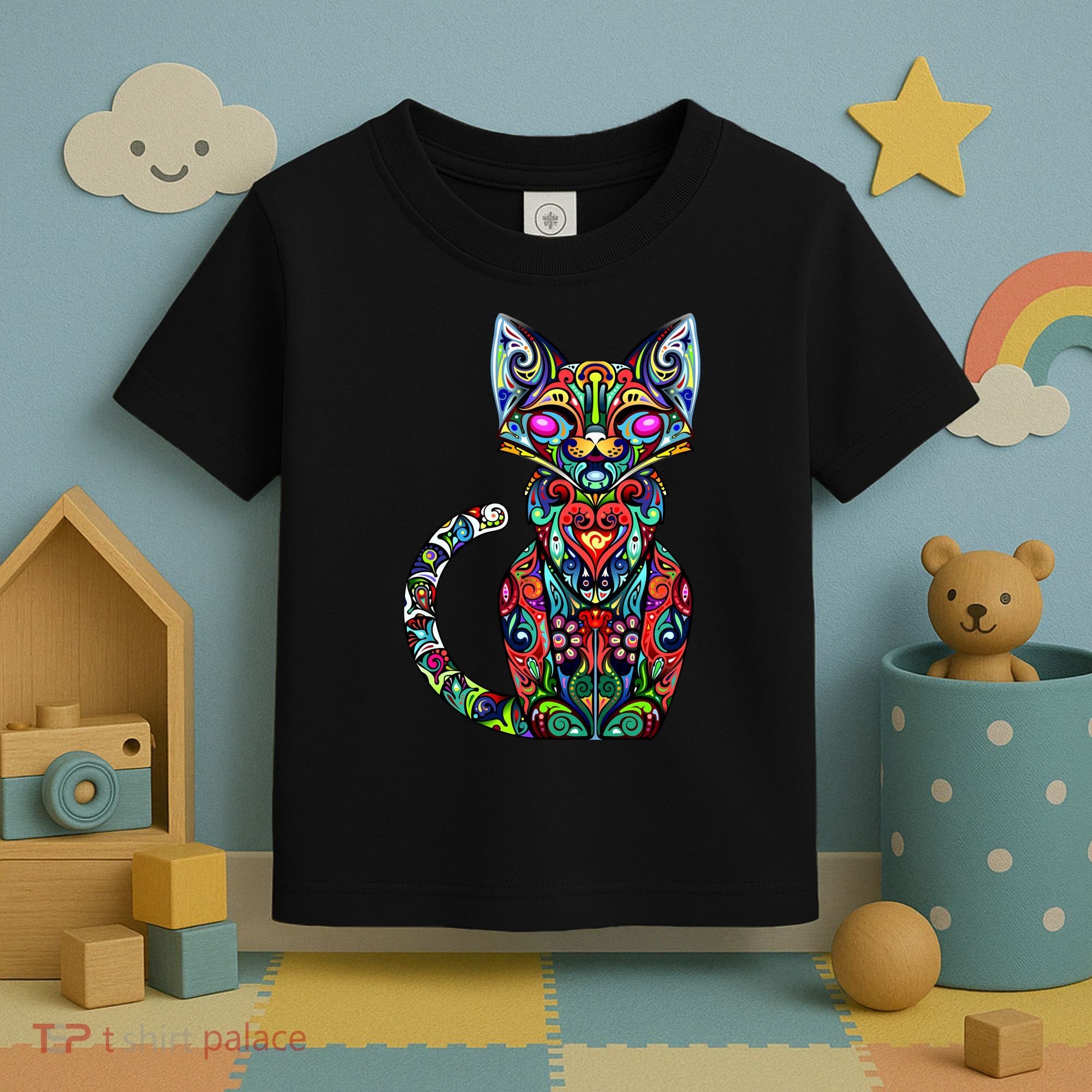 Fun Trippy Cat Toddler T-Shirt