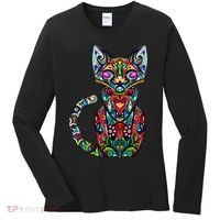 Fun Trippy Cat Women's Long Sleeve Shirt thumb 0
