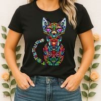 Fun Trippy Cat Women's T-Shirt thumb 2