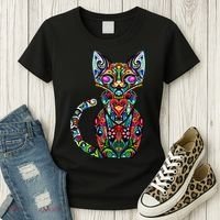Fun Trippy Cat Women's T-Shirt thumb 3