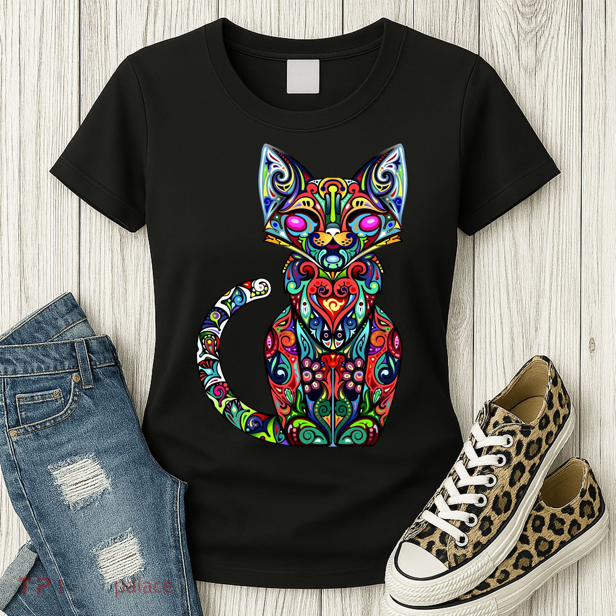Fun Trippy Cat Women's T-Shirt
