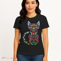 Fun Trippy Cat Women's T-Shirt thumb 4