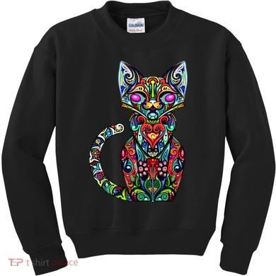 Fun Trippy Cat Kids Sweatshirt