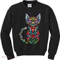Fun Trippy Cat Kids Sweatshirt thumb 0