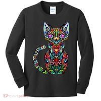 Fun Trippy Cat Kids Long Sleeve Shirt thumb 0