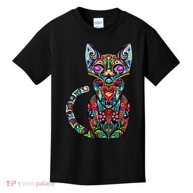 Fun Trippy Cat Kids T-Shirt