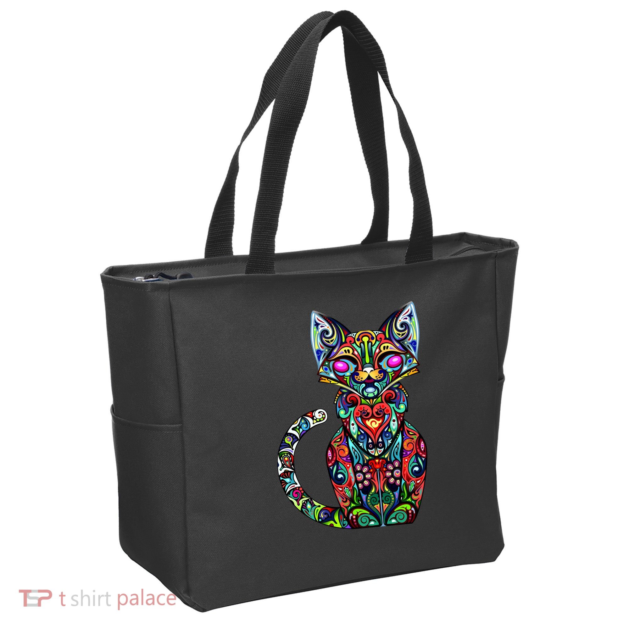 Fun Trippy Cat Tote Bag