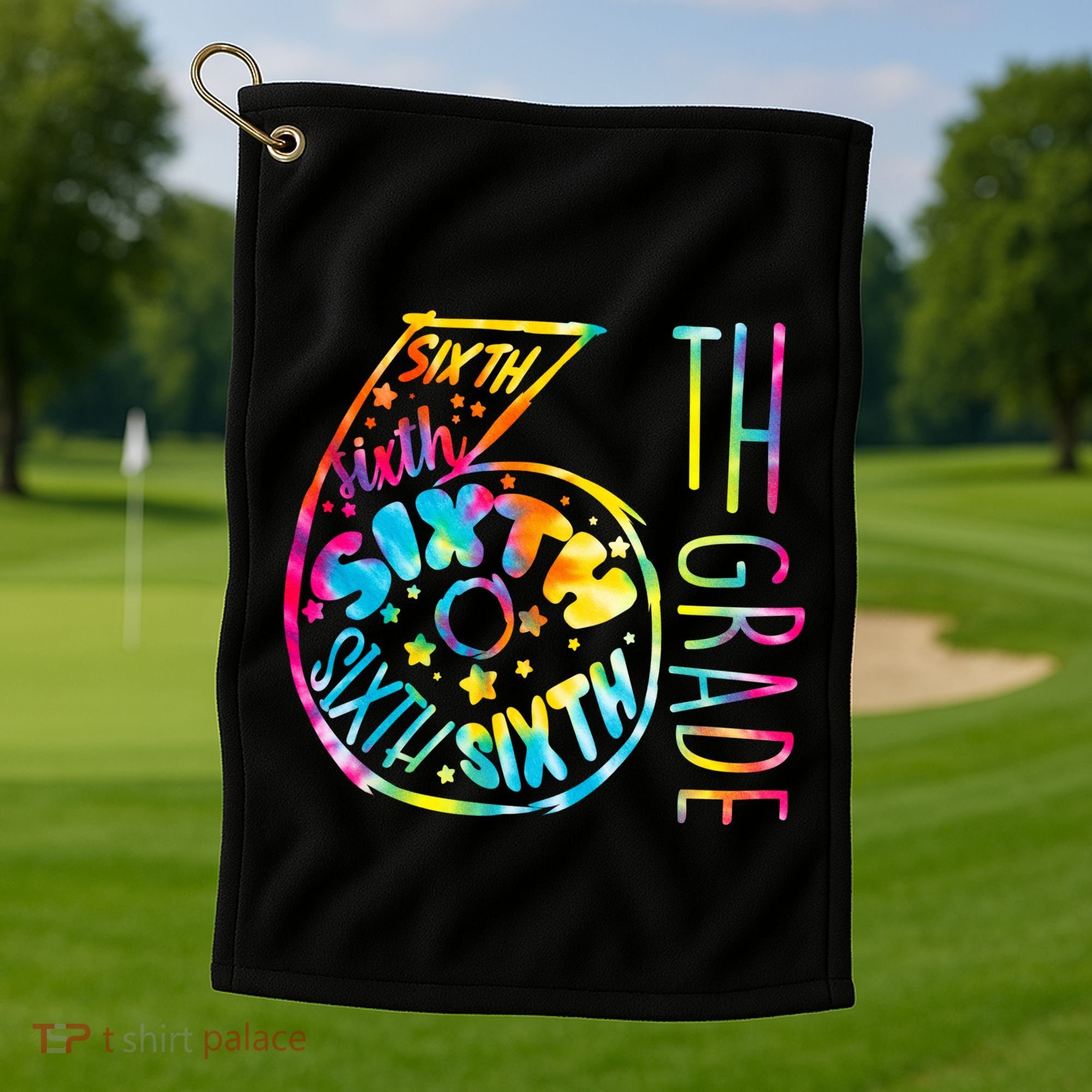 Fun Tye Dyed Sixth 6th Grade Golf Towel