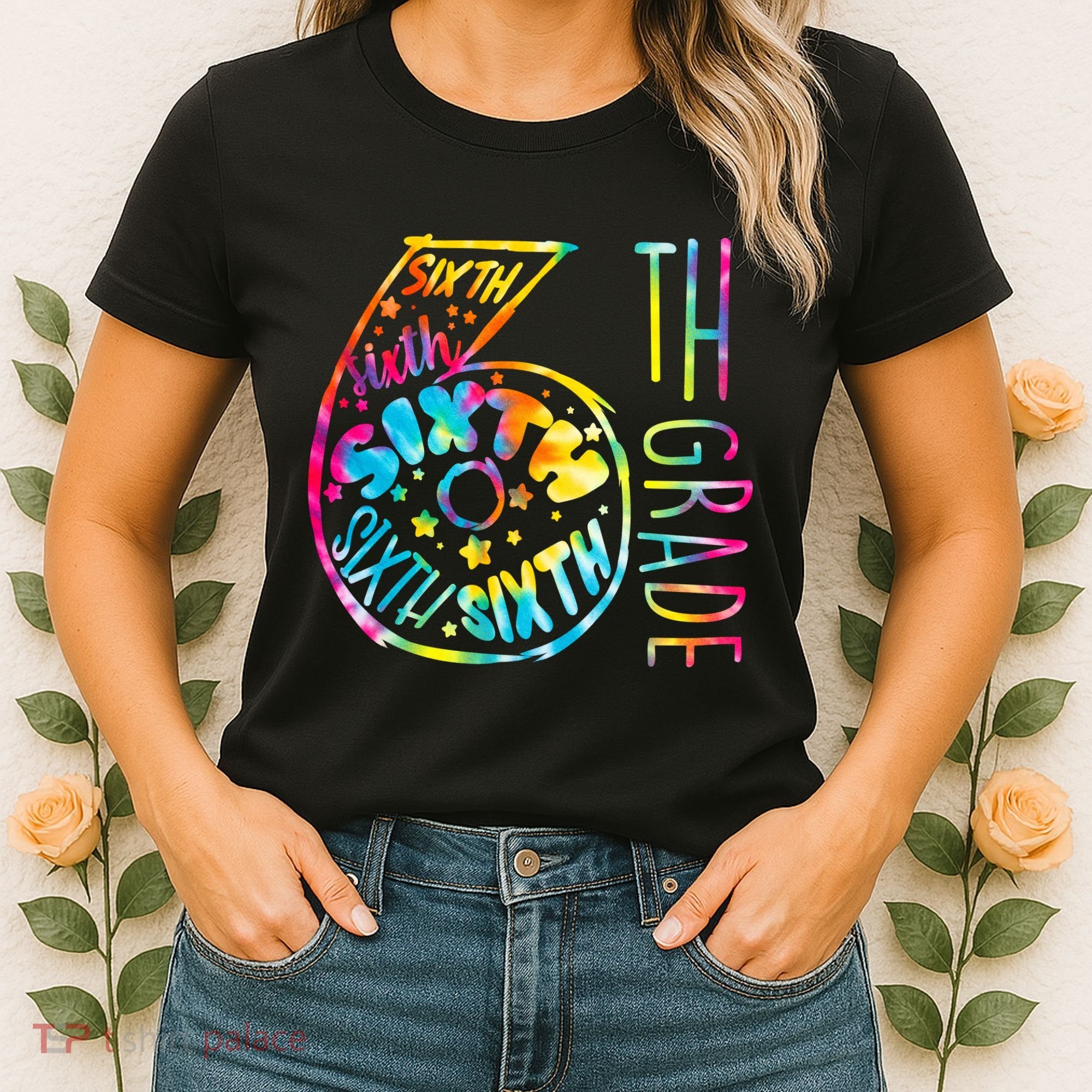 Fun Tye Dyed Sixth 6th Grade Women's T-Shirt