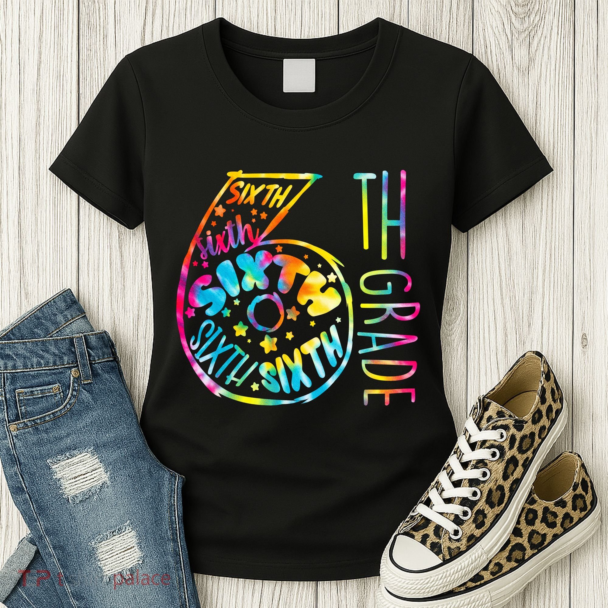 Fun Tye Dyed Sixth 6th Grade Women's T-Shirt