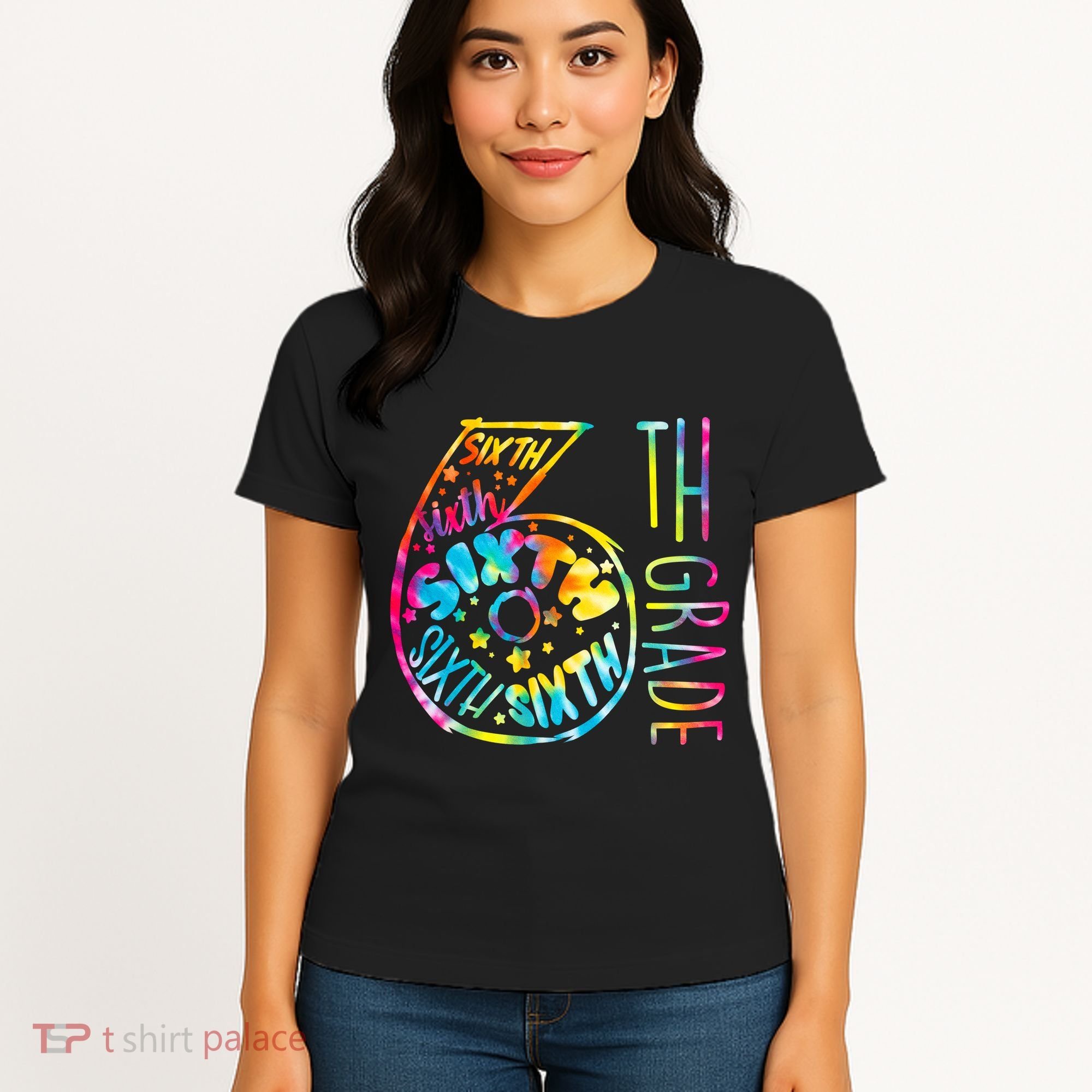 Fun Tye Dyed Sixth 6th Grade Women's T-Shirt