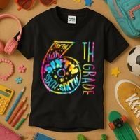 Fun Tye Dyed Sixth 6th Grade Kids T-Shirt thumb 3
