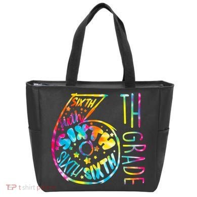 Fun Tye Dyed Sixth 6th Grade Tote Bag