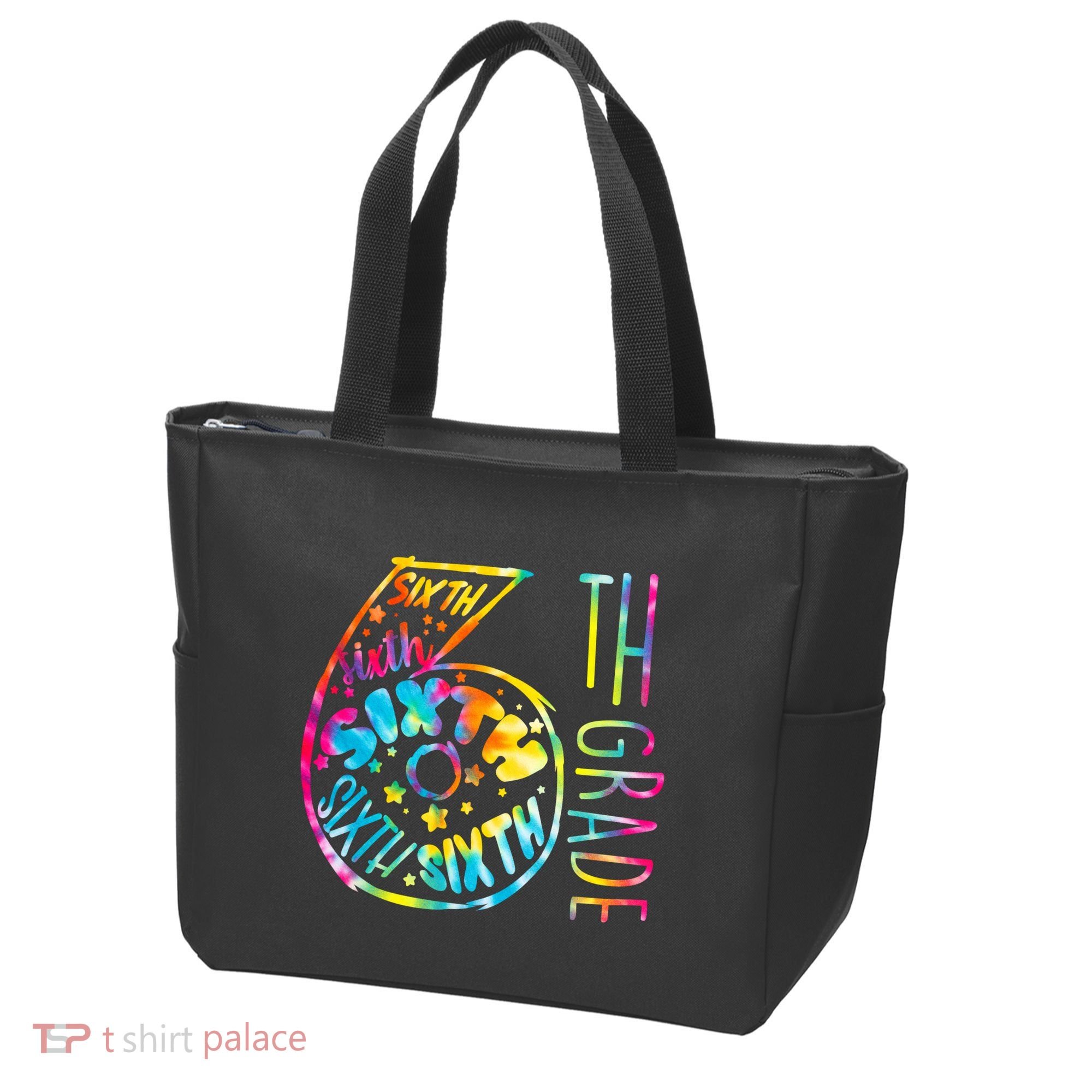 Fun Tye Dyed Sixth 6th Grade Tote Bag