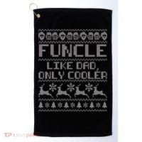 Funcle Like A Dad Only Cooler Ugly Christmas  Golf Towel thumb 0