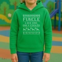 Funcle Like A Dad Only Cooler Ugly Christmas  Kids Hoodie thumb 3
