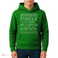 Funcle Like A Dad Only Cooler Ugly Christmas  Kids Hoodie thumb 4