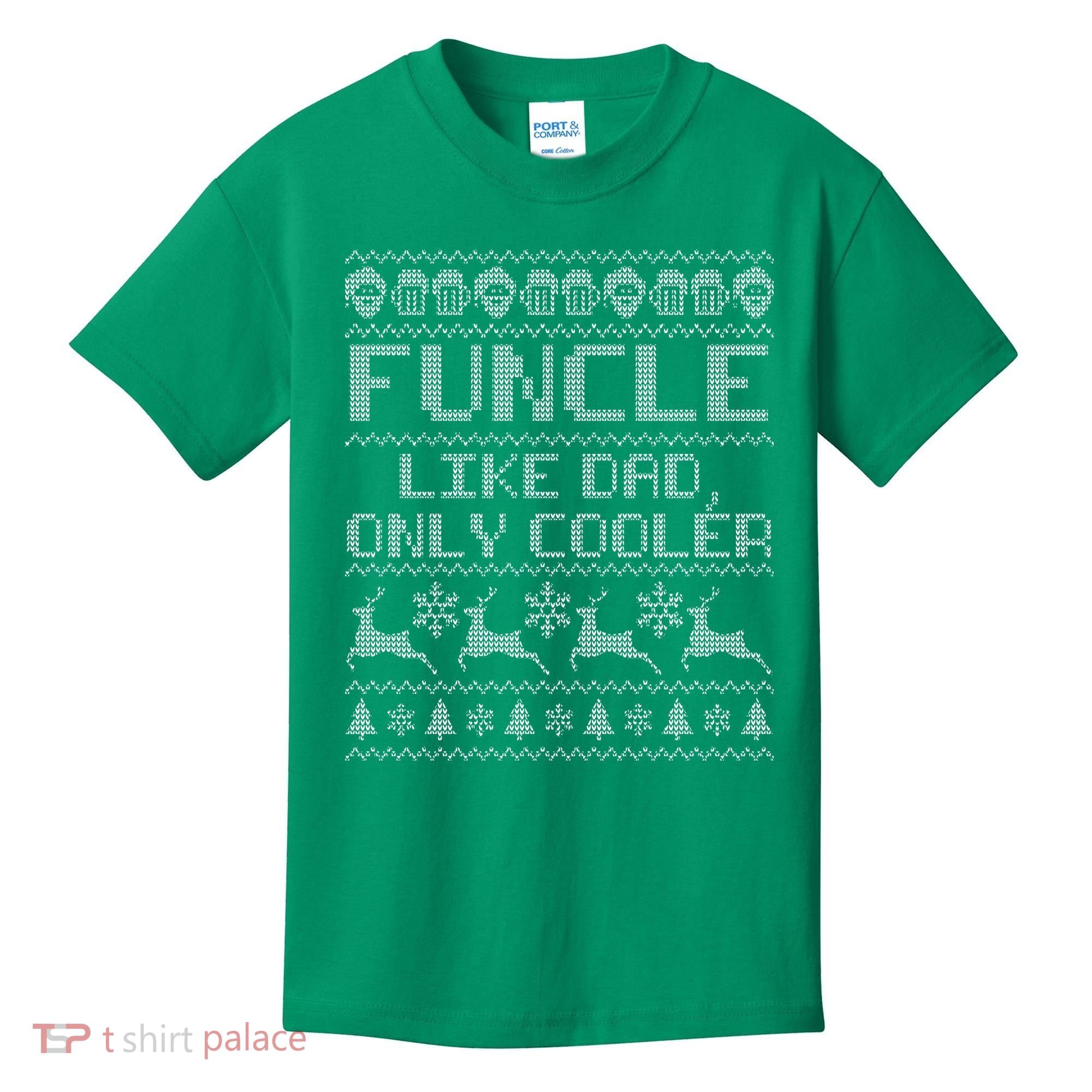 Funcle Like A Dad Only Cooler Ugly Christmas  Kids T-Shirt