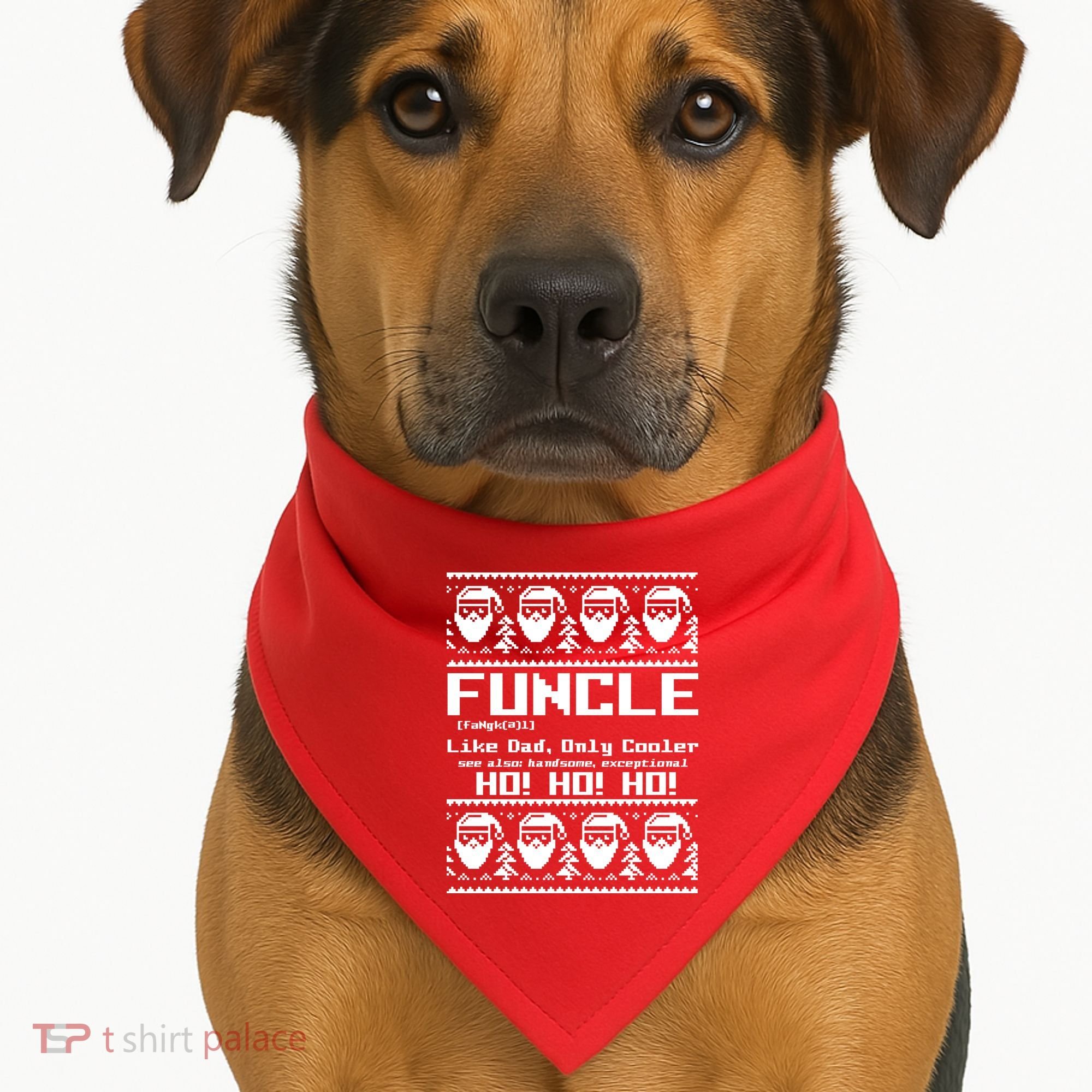 Funcle Like Dad Only Cooler Ugly Christmas USA-Made Doggie Bandana