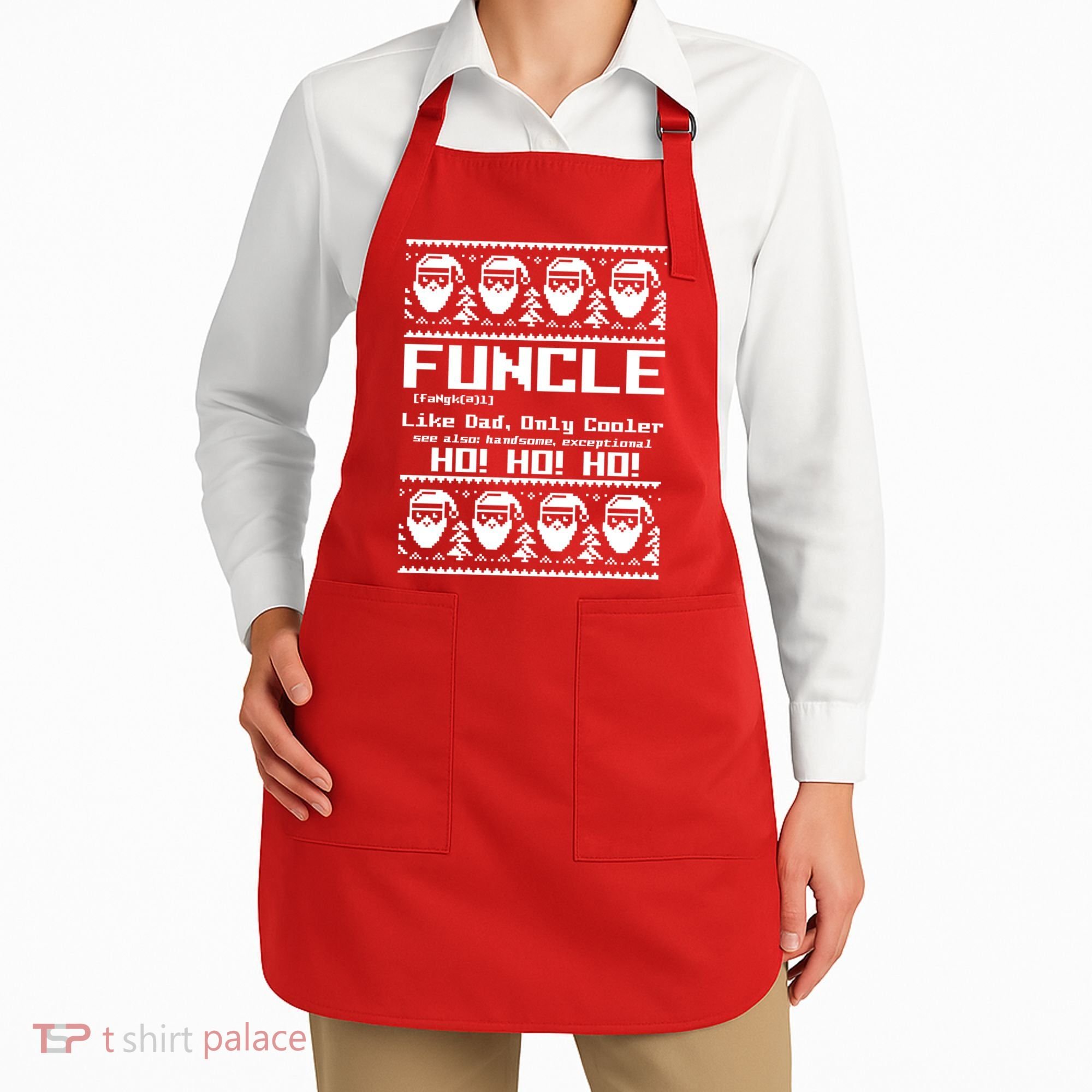Funcle Like Dad Only Cooler Ugly Christmas Apron