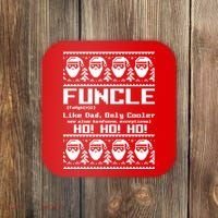 Funcle Like Dad Only Cooler Ugly Christmas Coaster thumb 0