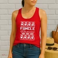 Funcle Like Dad Only Cooler Ugly Christmas Women's Tank Top thumb 2