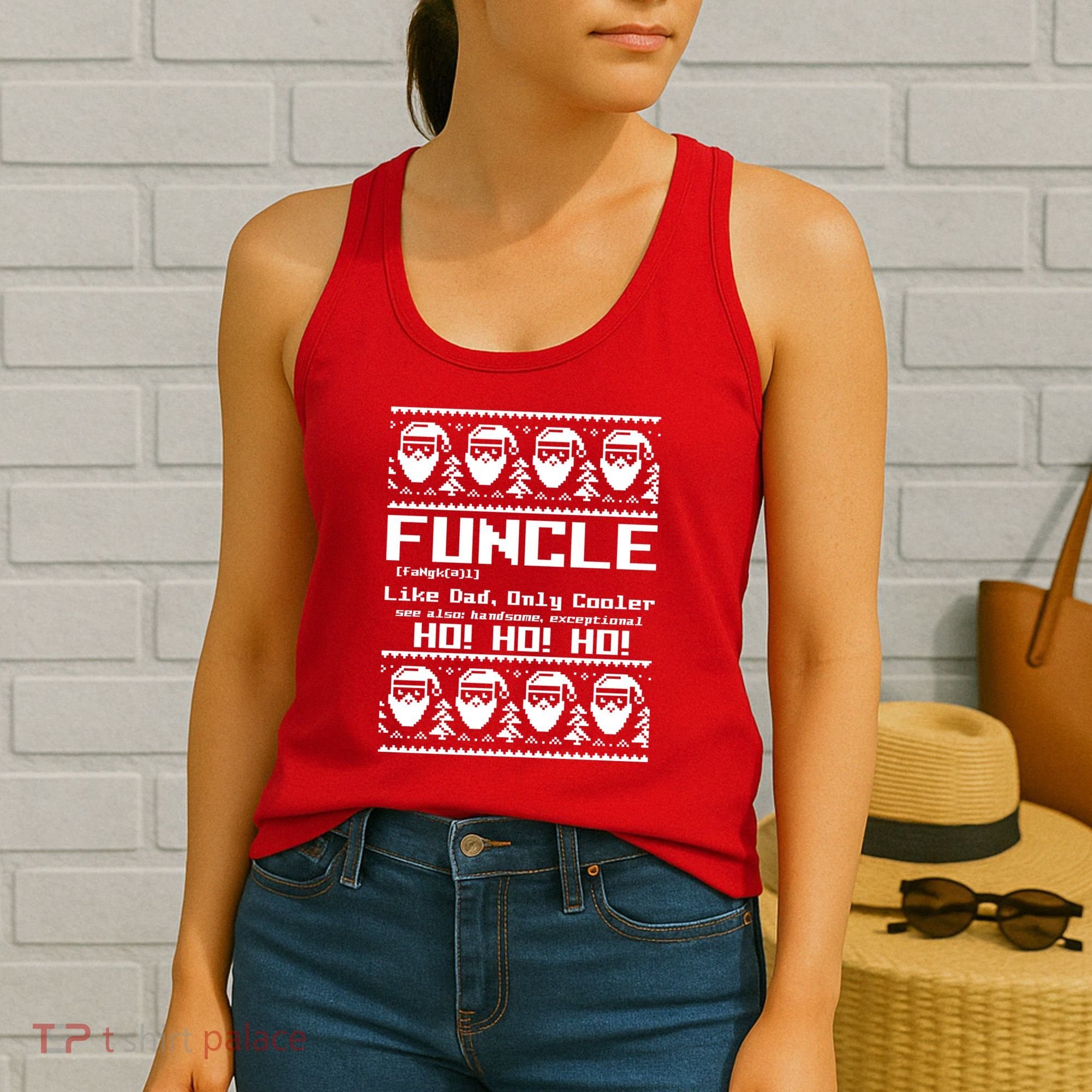 Funcle Like Dad Only Cooler Ugly Christmas Women's Tank Top