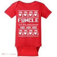 Funcle Like Dad Only Cooler Ugly Christmas Baby Bodysuit thumb 0