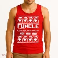 Funcle Like Dad Only Cooler Ugly Christmas Tank Top thumb 3