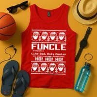 Funcle Like Dad Only Cooler Ugly Christmas Tank Top thumb 4