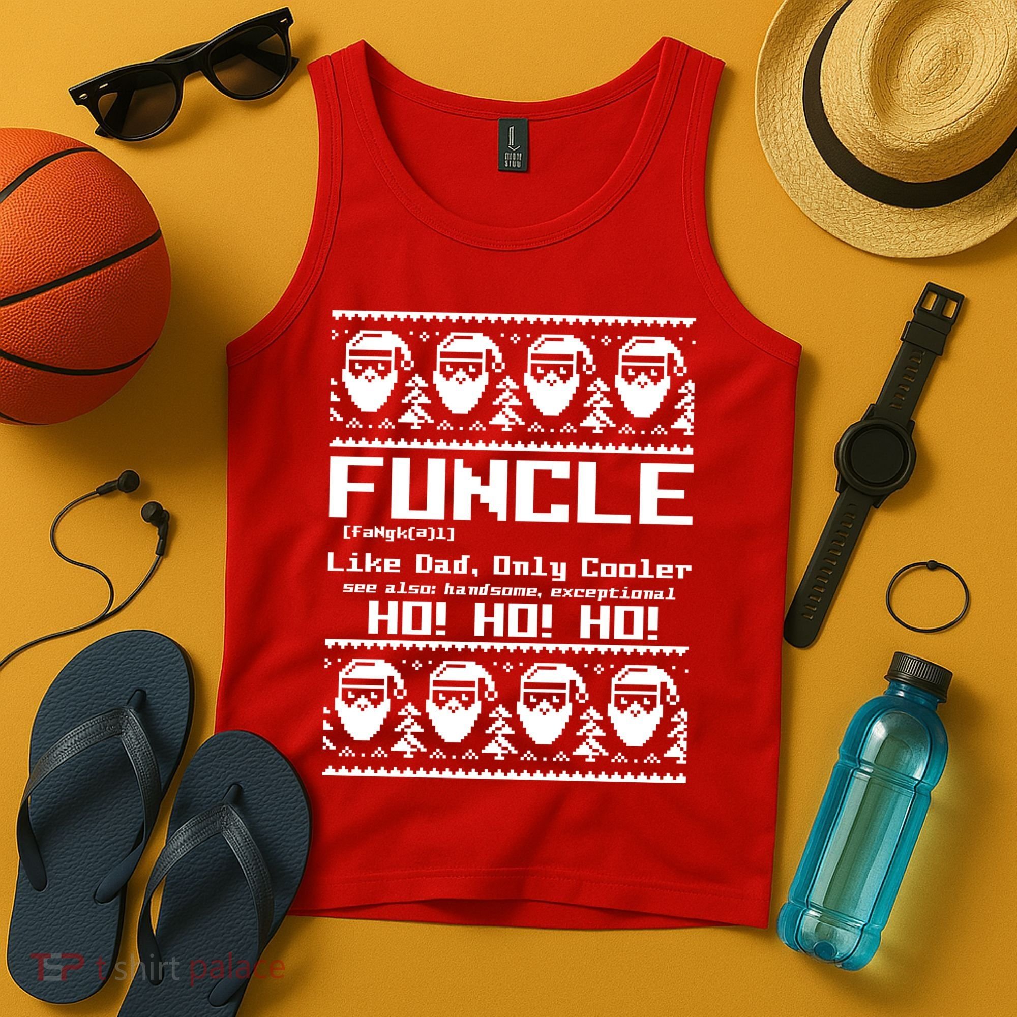 Funcle Like Dad Only Cooler Ugly Christmas Tank Top