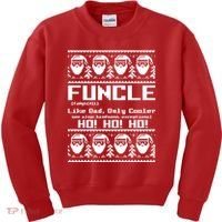 Funcle Like Dad Only Cooler Ugly Christmas Kids Sweatshirt thumb 0