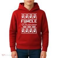 Funcle Like Dad Only Cooler Ugly Christmas Kids Hoodie thumb 4