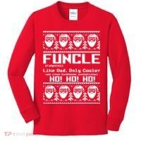 Funcle Like Dad Only Cooler Ugly Christmas Kids Long Sleeve Shirt thumb 0