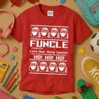 Funcle Like Dad Only Cooler Ugly Christmas Kids T-Shirt thumb 3