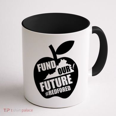 Fund Our Future Red for Ed Virginia Coffee Mug back